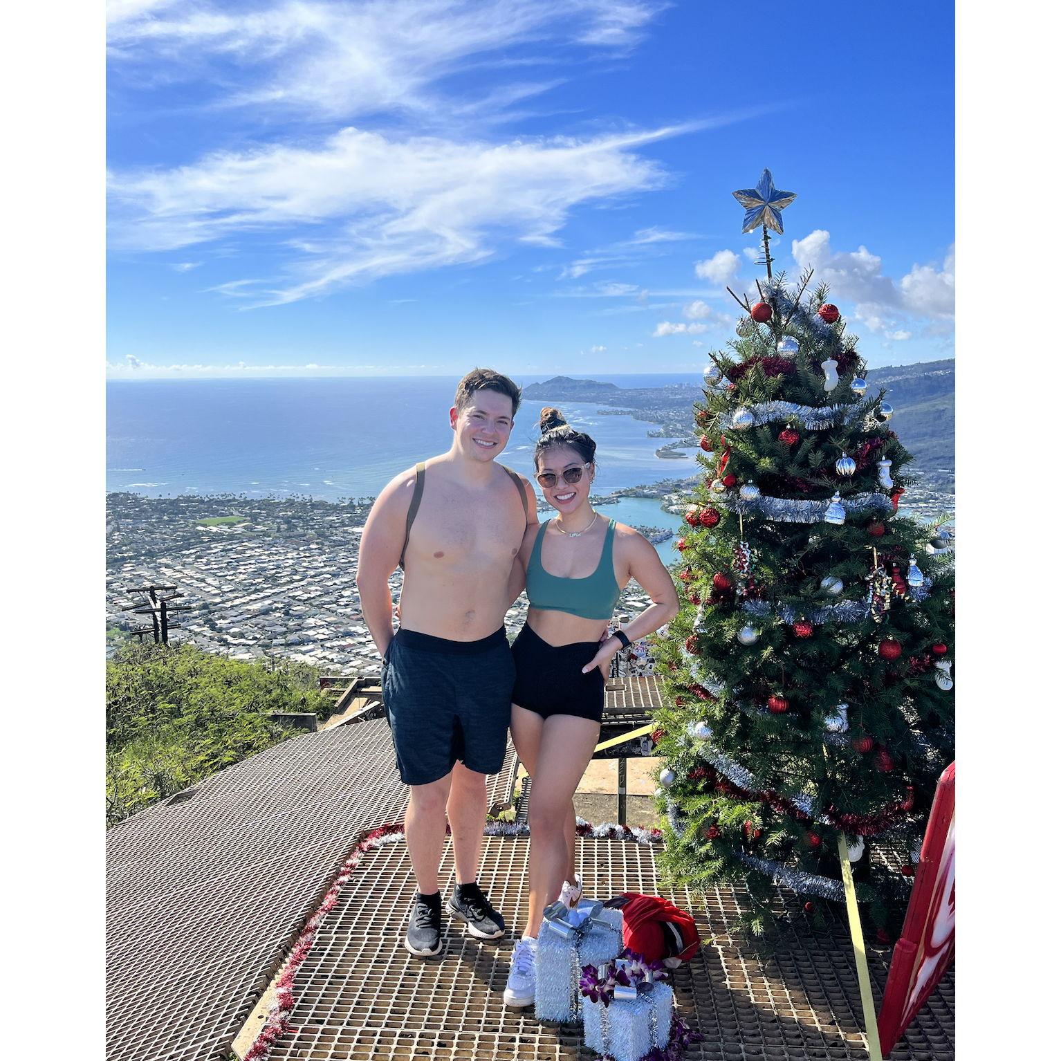 december 2022. at the top of koko head mountain in oahu on christmas day.