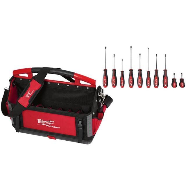 20 in. Packout Tote with Screwdriver Set (11-Piece)
