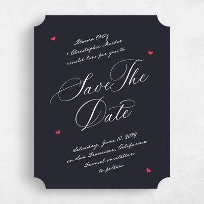 Black Ticket Wedding Save the Date - Estate Portrait