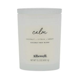 Allswell Calm (Coconut + Citrus + Amber) Scented 2-Wick Spa Jar Candle 15oz.
