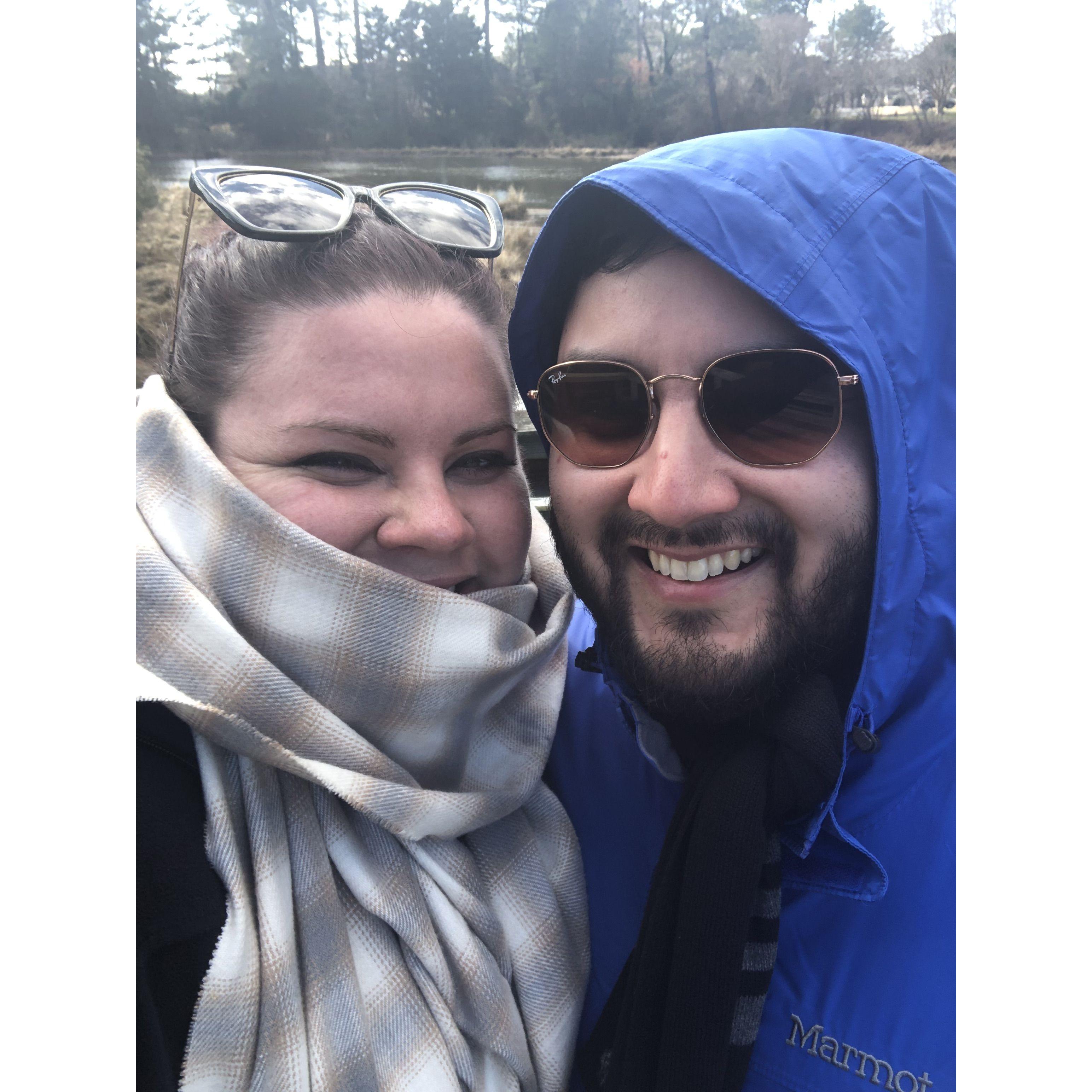 Omar took Victoria to his hometown (the Eastern Shore) in the winter...it was cold.
