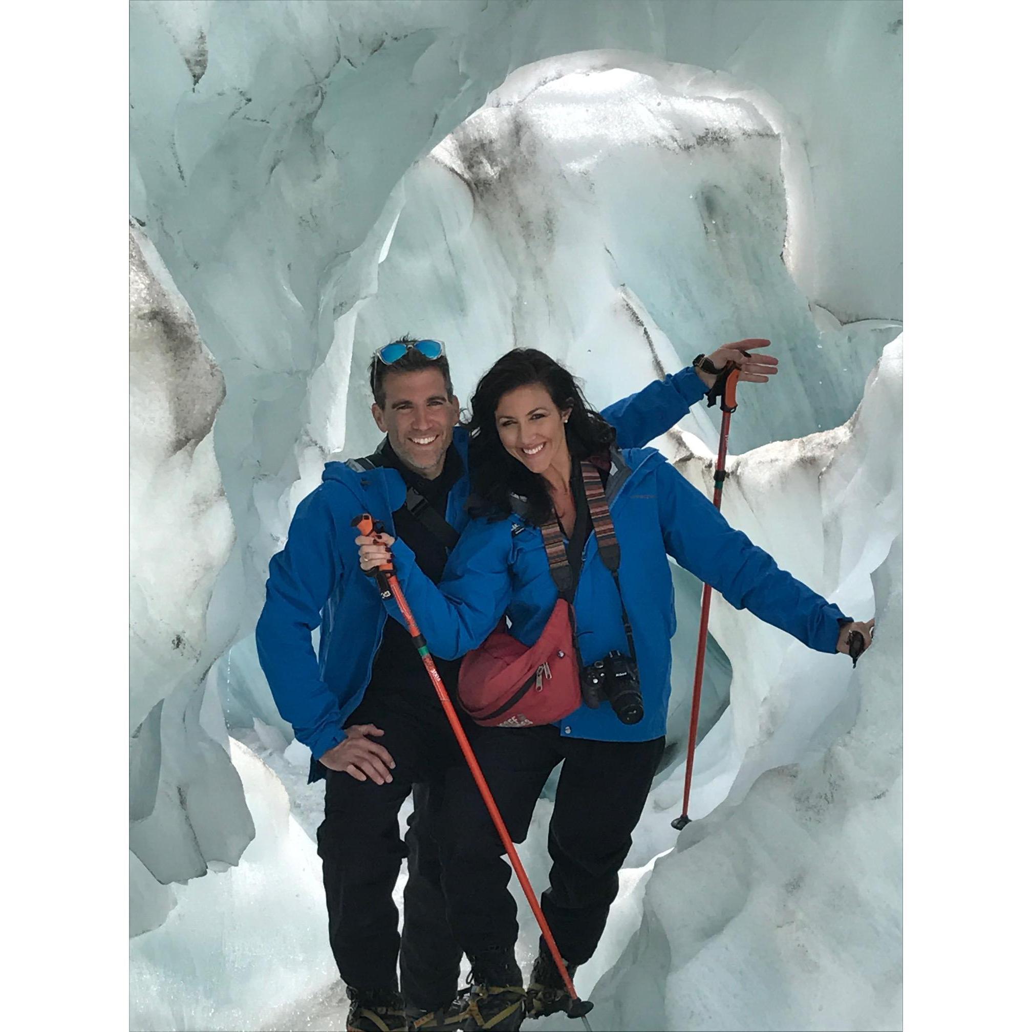 Hiking on a glacier