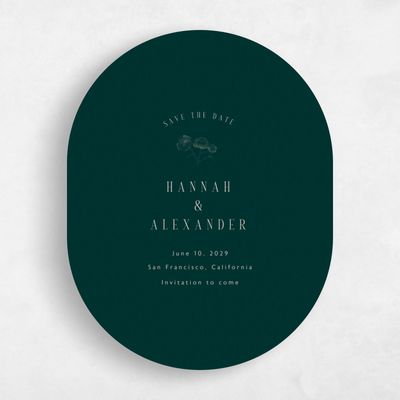 Dark Emerald, Green Wedding Save the Date - Lorelei Portrait