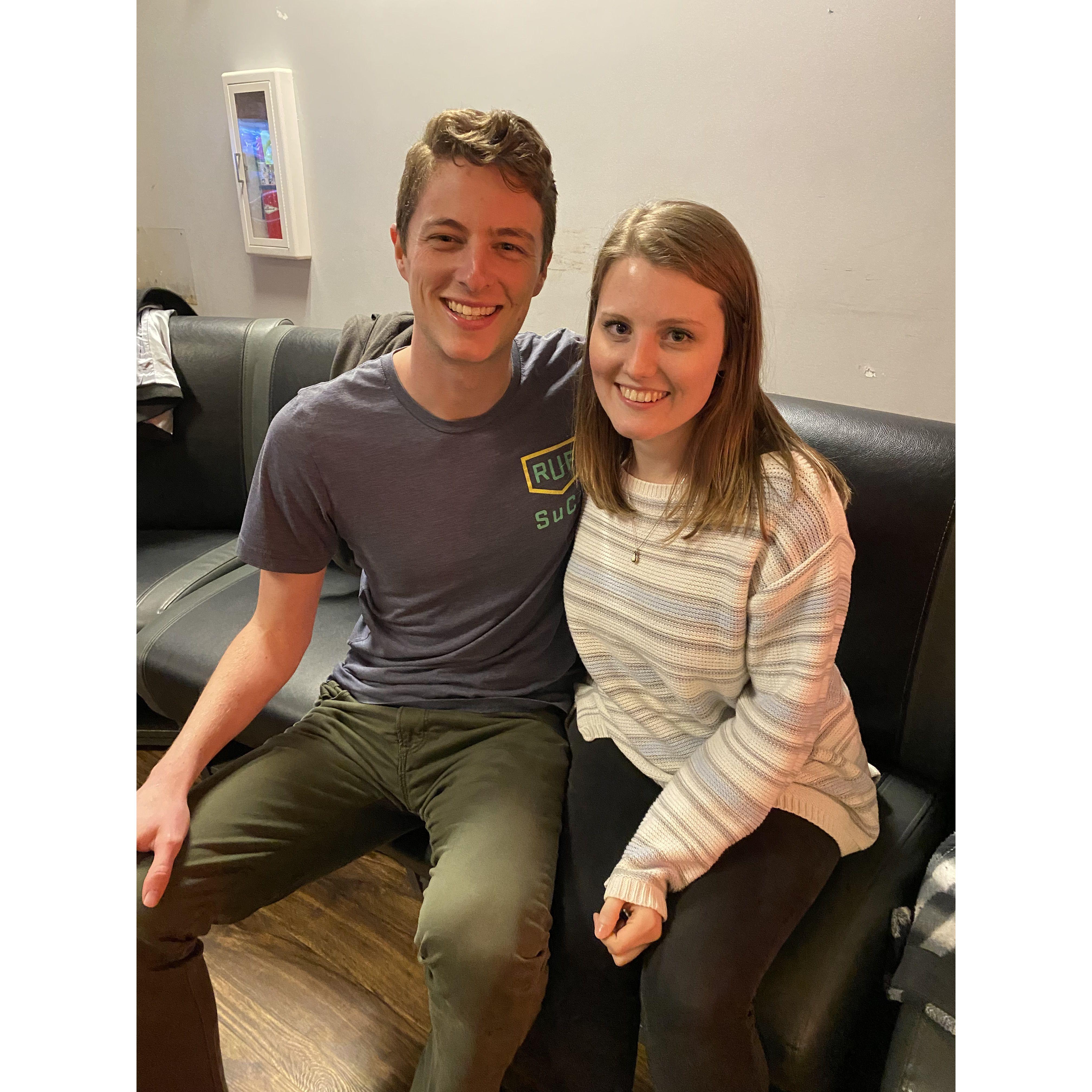 Impressed Caleb with my mad bowling skillz... and by skillz I mean my impressive way of throwing gutter balls each turn 😅