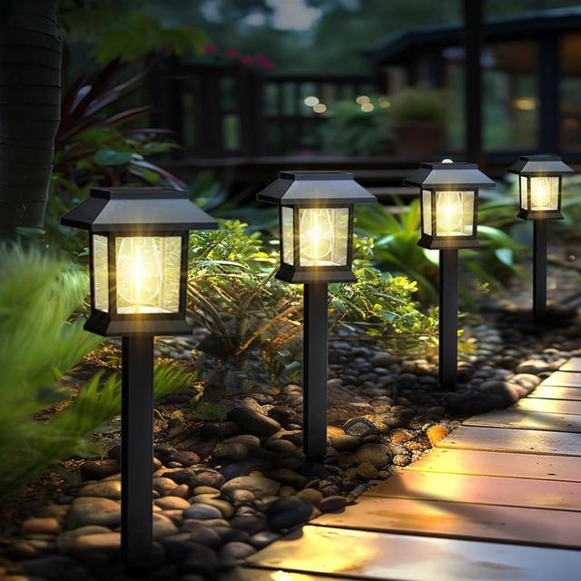 Greluna Solar Path Lights, 12 Pack Waterproof Outdoor, Auto On/Off Solar Garden Lights for Path, Yard, Patio Decor