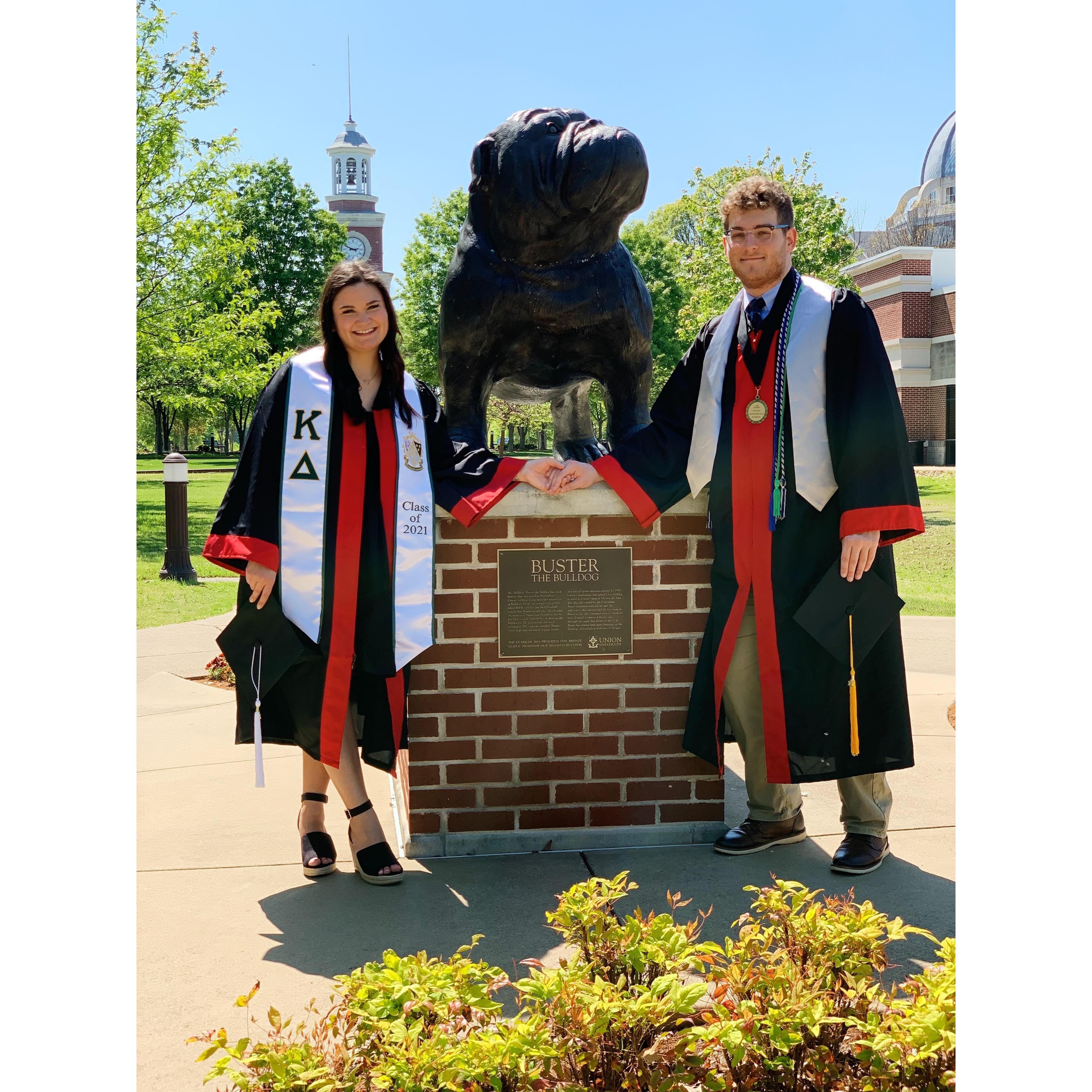 4/25/2021: Before Lydia's graduation and after Luke's the couple had some photos taken at their favorite spots around campus!