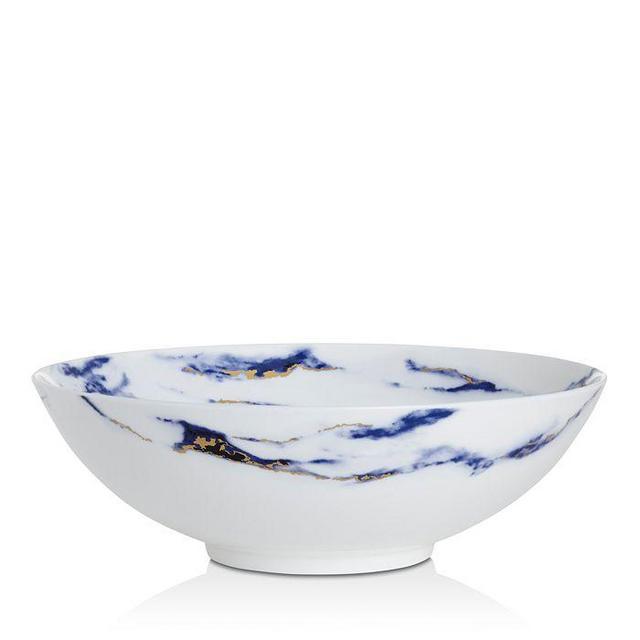 Marble Venice Fog Serving Bowl, Azure