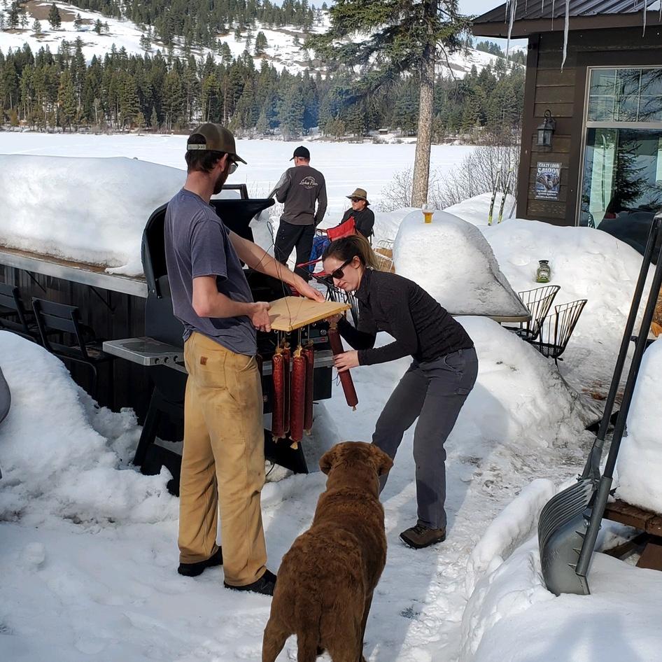 Making elk salami. April 2023