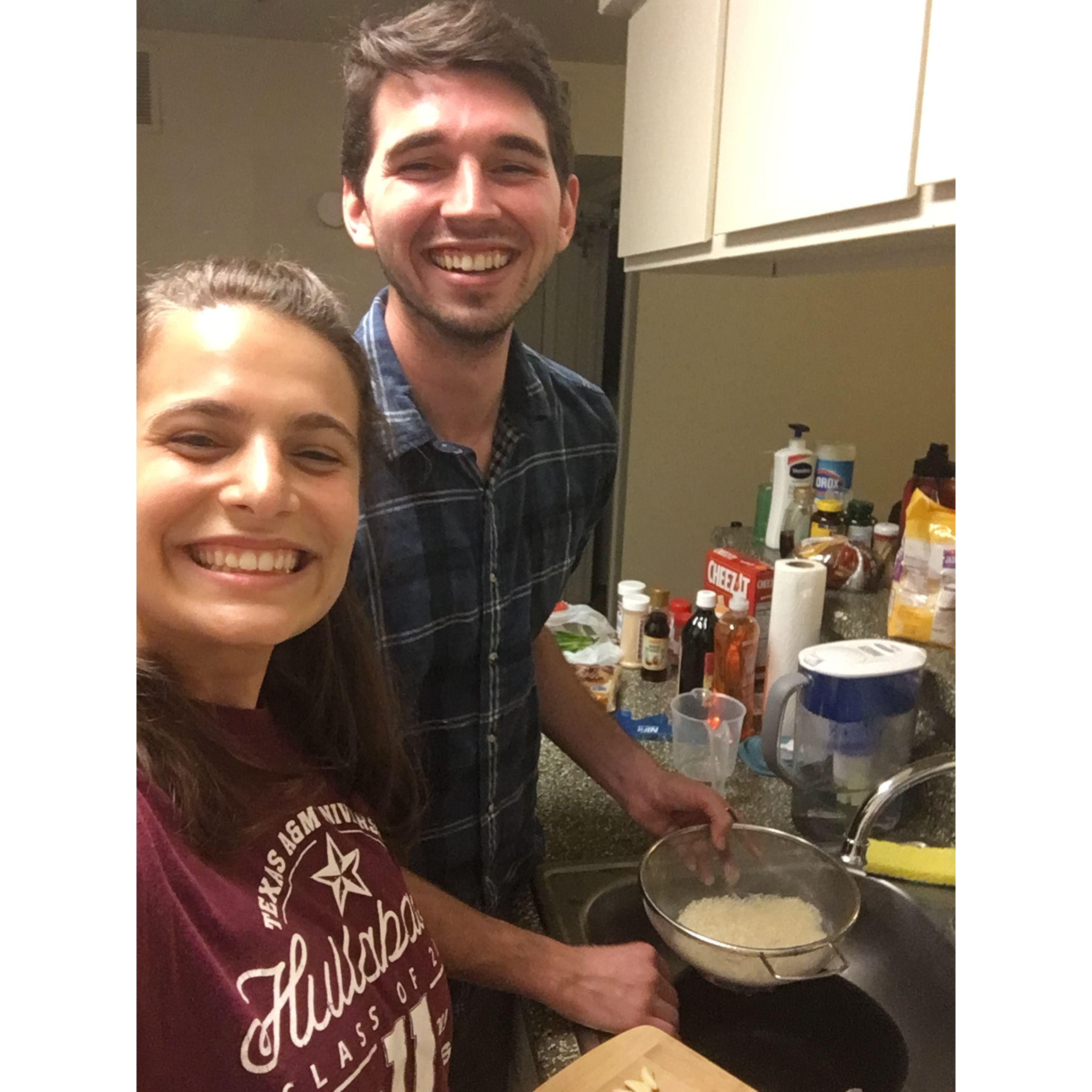 First date as a couple: cooking dinner!