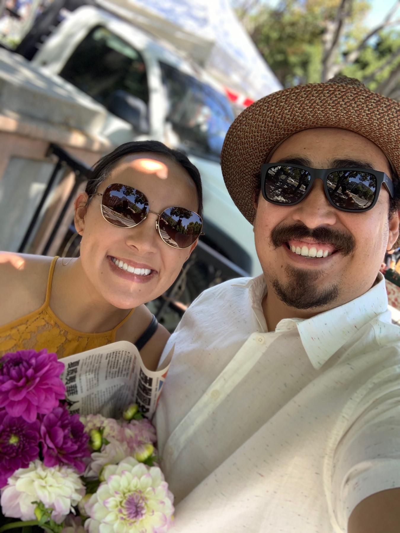 Farmers Market, They learned very quickly that they both LOVE food! However, the 1st time Marcos had Mayra’s food, he instantly regretted it. Marcos might be doing the cooking for his own safety.