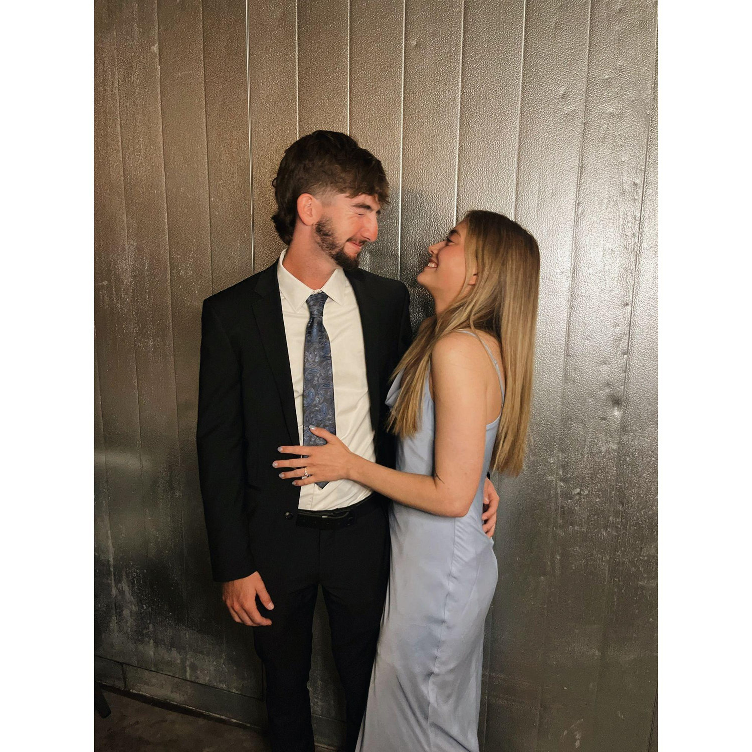 My sorority formal and the first event we went to together since getting engaged.