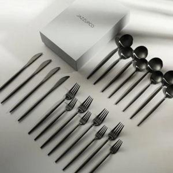 Minimalist Flatware - Scandinavian Design | JazzUpCo - Matte Black
