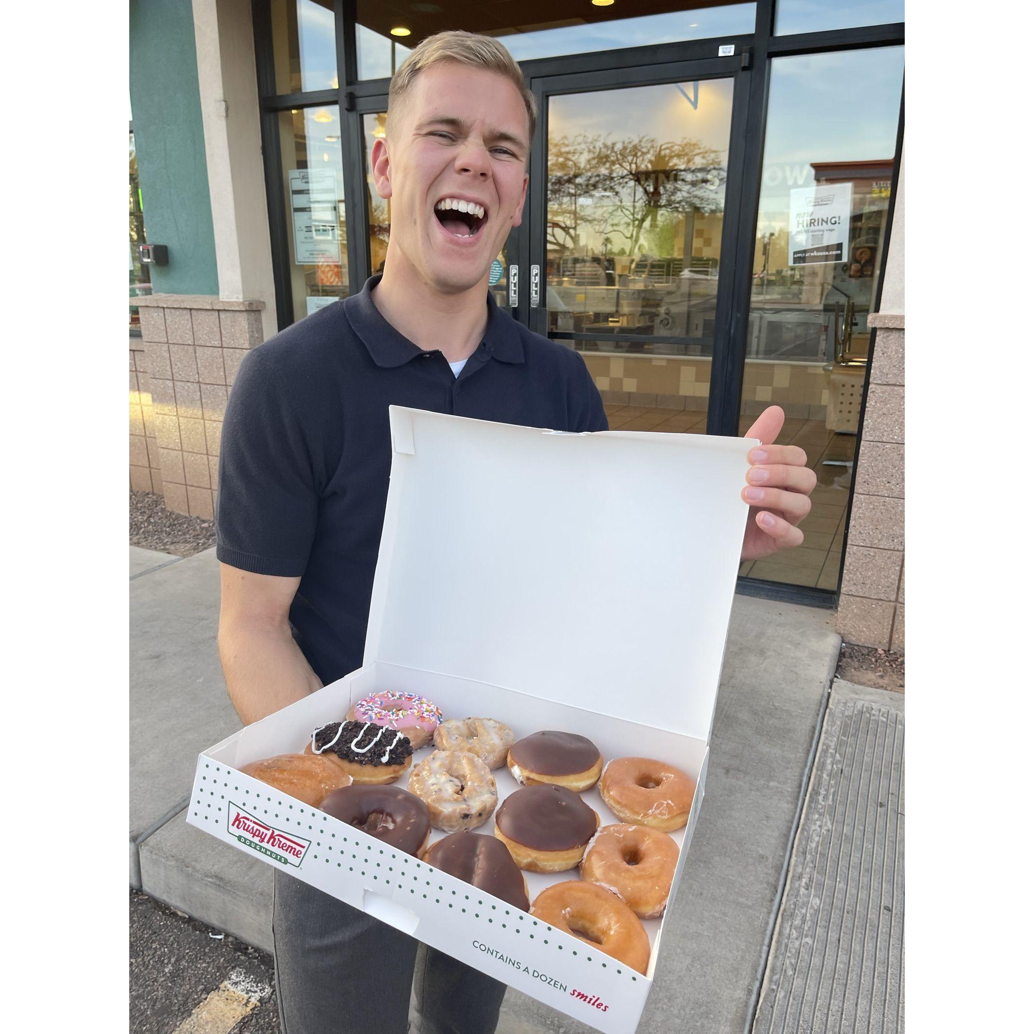 Martin loved coming to visit Arizona for Kayla & the Krispy Kreme doughnuts