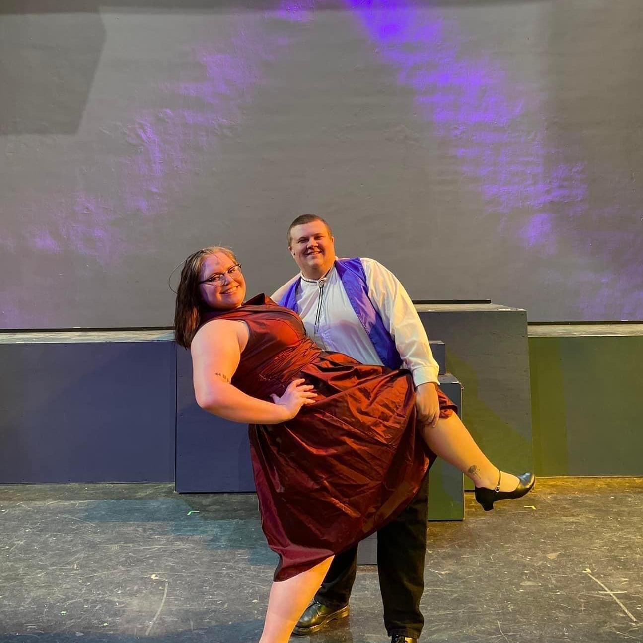 Wendy Jo and Cowboy Bob during the last day of tech week