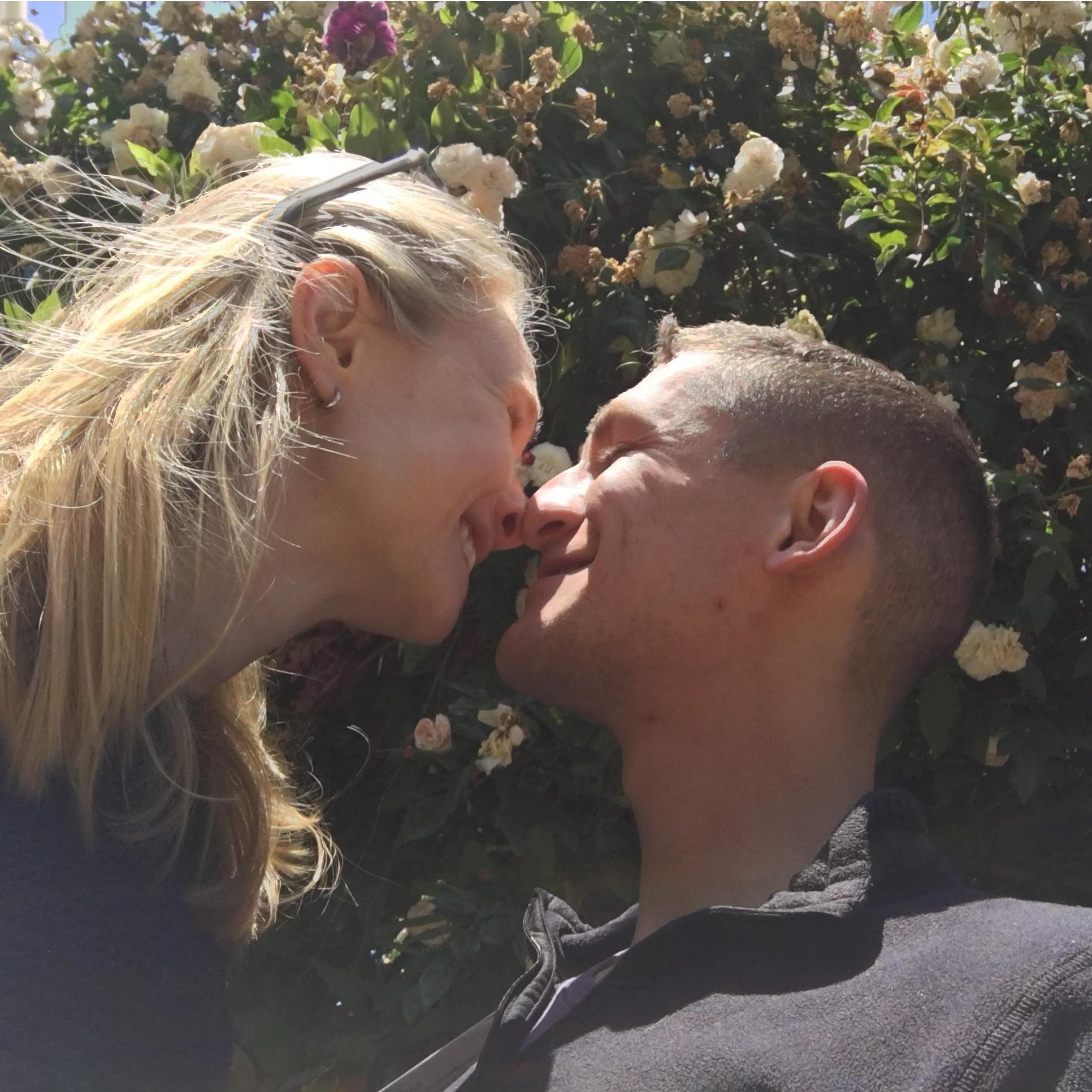 Kissing selfies are an art.