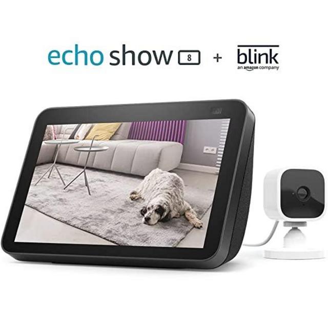 All-new Echo Show 8 (2nd Gen, 2021 release) - Charcoal bundle with Blink Mini