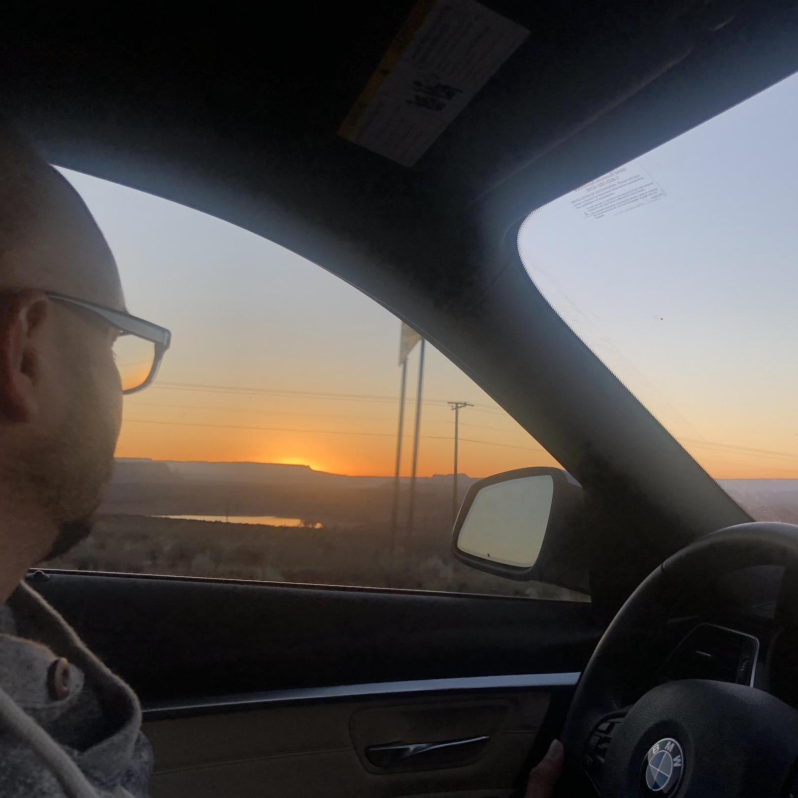 Traveled through the night. Watched the sun rise over the mountains of Utah.