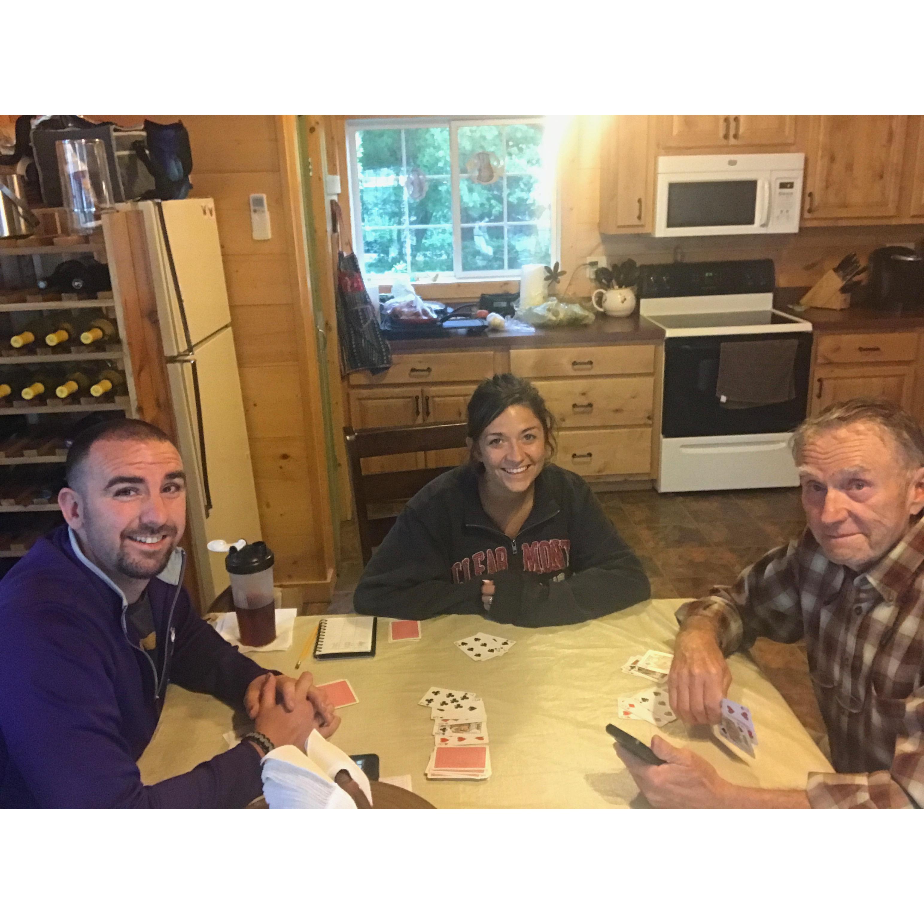 Cards at The Lake with Grandpa.