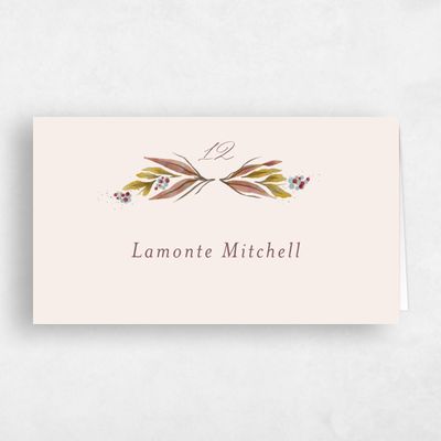 Beige Wedding Place Card - Heath