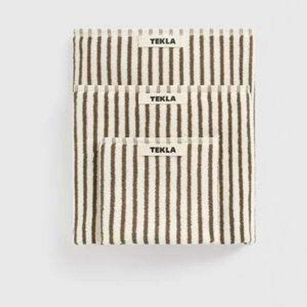 Wash Cloth- Rich brown and warm white stripes
