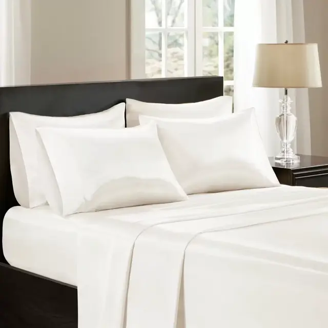Madison Park® Essentials Satin Solid Queen Sheet Set in Ivory