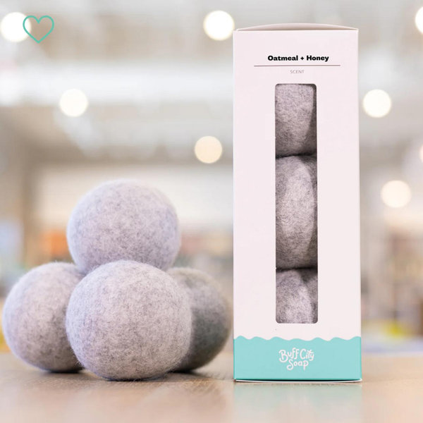 Oatmeal + Honey Wool Dryer Balls (Set of 3)