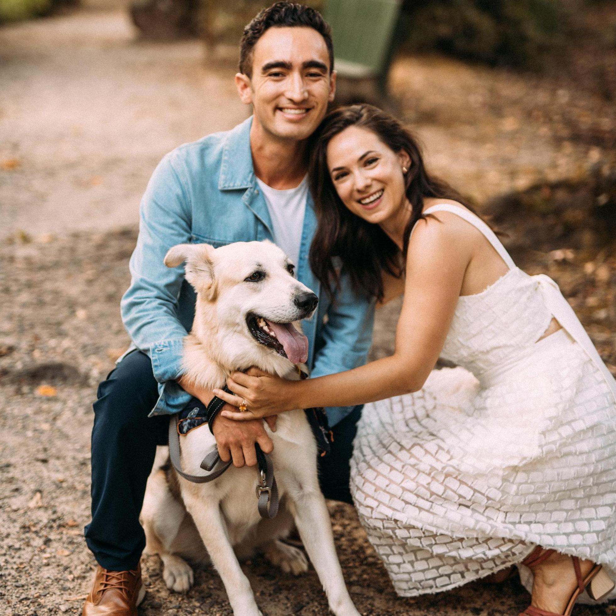 Christian was not interested in adopting a dog until he fell in love with Juno at doggie jail. Abbey sealed the deal over margaritas the night before her adoption at Bone Garden Cantina.