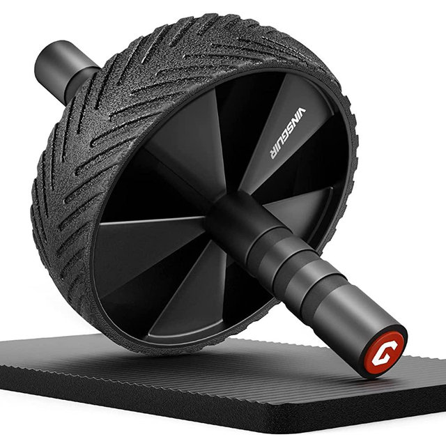 Vinsguir Ab Roller Wheel - Ab Workout Equipment for Difficult Abdominal & Core Strength Training, Home Gym Fitness Equipment with Knee Pad Accessories for Men Women