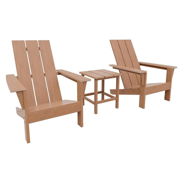 ALAULM Adirondack Chairs Set of 3-Piece,Outdoor Chairs,2 Chairs with a Coffee Table,Widely Used in Patio, Lawn, Garden,Pool Deck