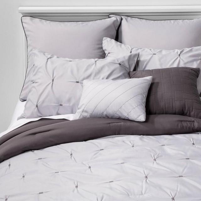 Jessamy Solid 8pc Comforter Set Gray