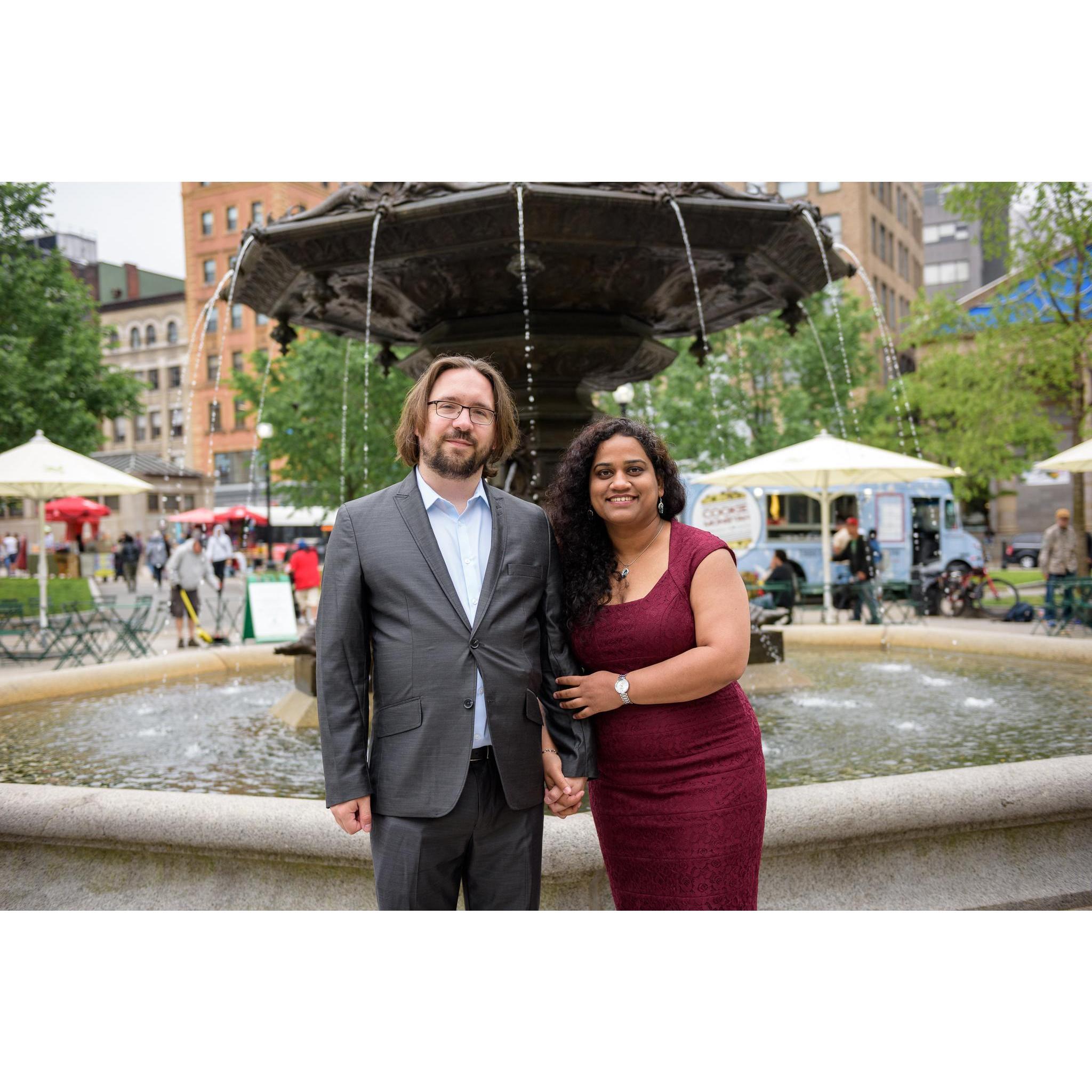 We did our pre-wedding photo shoot in Boston Common: Site of our second date, and a place we both love to spend time.