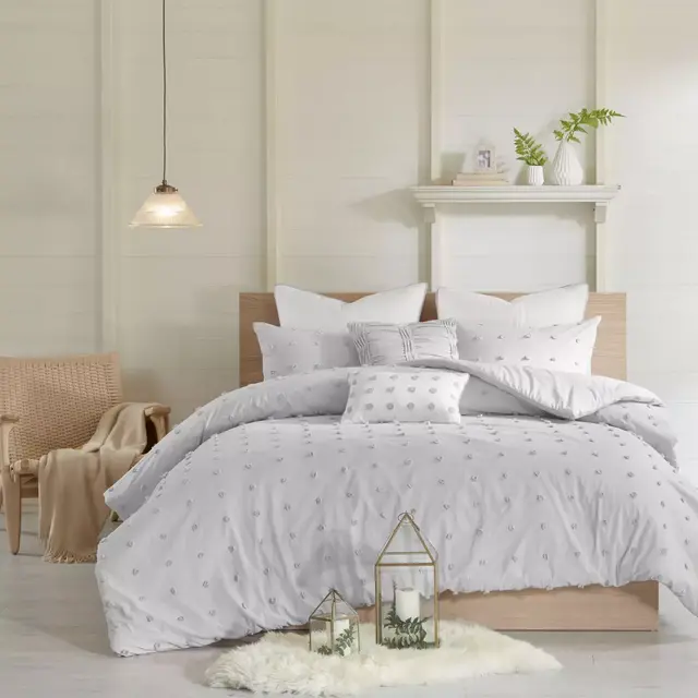Urban Habitat Brooklyn 7-Piece Full/Queen Duvet Cover Set in Grey