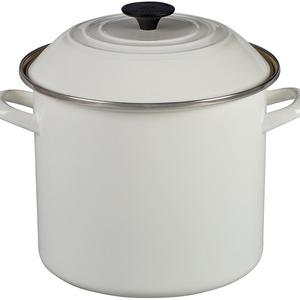 Le Creuset Enamel-on-Steel Covered Stockpot, 10-Quart, White