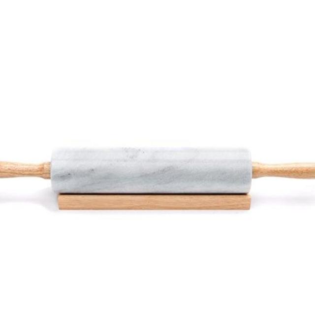 Marble Rolling Pin with Wooden Handles