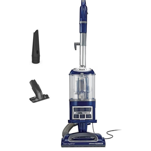Shark Upright Vacuum, Navigator Lift-Away Deluxe with Large Dust Cup Capacity, HEPA Filter, Swivel Steering, Upholstery Tool & Crevice Tool, Blue, NV360