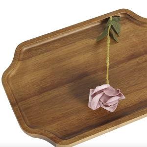 Acacia Wooden Trays Serving Platters Party Serving Tray Bread Charcuterie Board for Fruit Salad Cheese Platter Vegetable Cake Dessert Food Dish Charger Plates Charcuterie Boards 10.23 ╳ 6.85 Inch