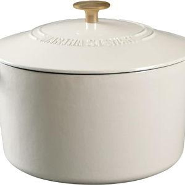 MARTHA STEWART Gatwick 7-Quart Enamel Cast Iron Dutch Oven – Martha Blue – Heavy-Duty Dutch Oven for Slow Cooking, Braising & Baking