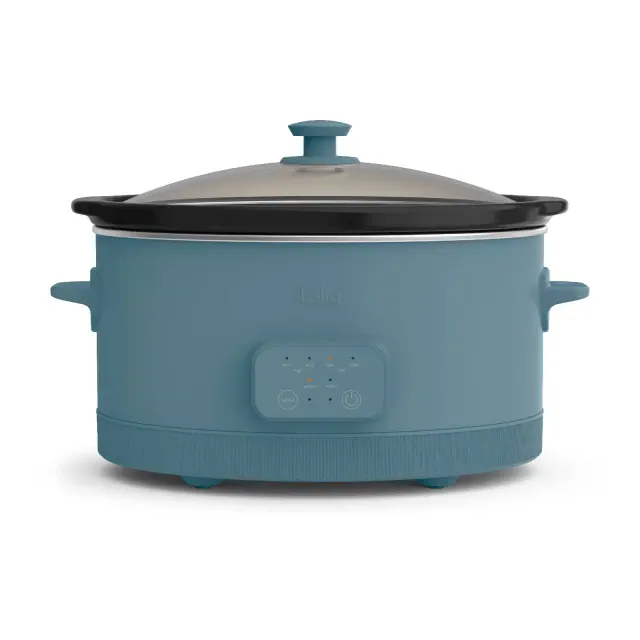 bella 6qt Programmable Slow Cooker Surf: Ceramic, 3 Settings, Removable Stoneware, Dishwasher-Safe, 260W, 2-Year Warranty