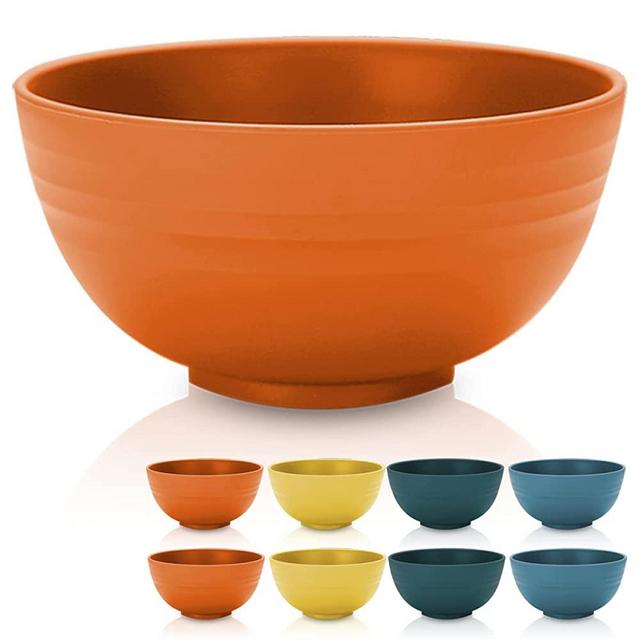 Youngever 50 Ounce Plastic Bowls, Large Cereal Bowls, Large Soup Bowls, Set  of 9 (9 Rainbow Colors)