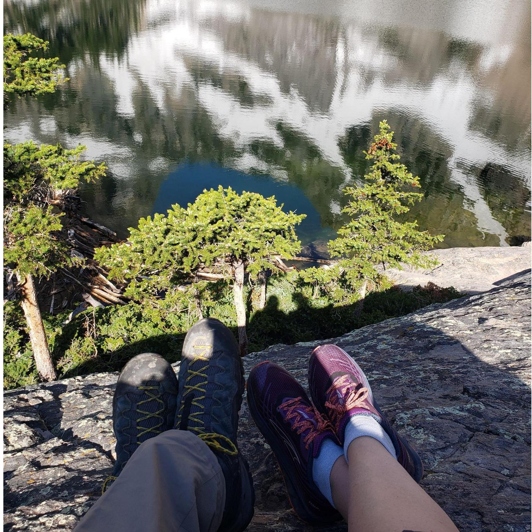Taking in the views at Emerald Lake.