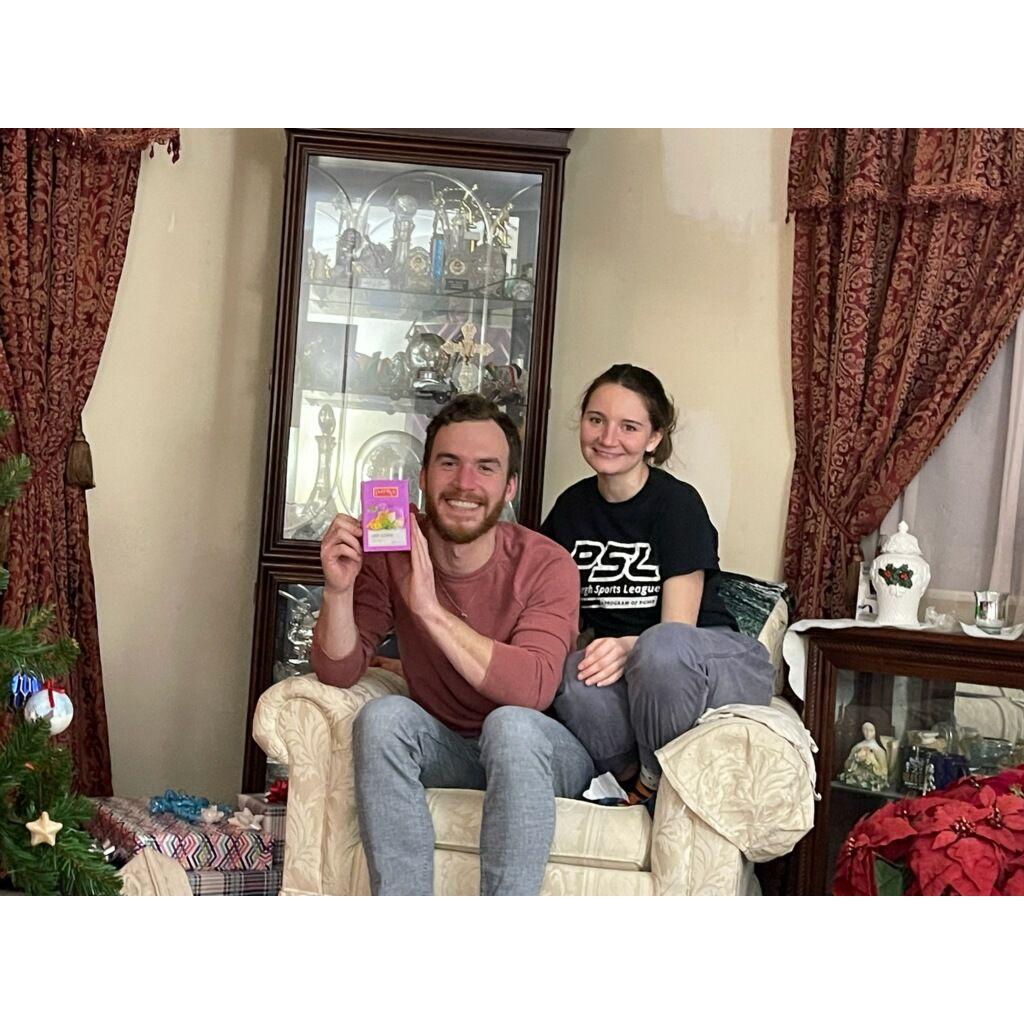 Blake proud of the liver cleanse tea he got for Christmas