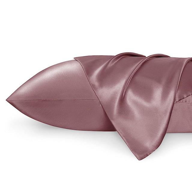 Bedsure Satin Pillowcase for Hair and Skin Queen - Nostalgia Rose Silk Pillowcase 2 Pack 20x30 Inches - Satin Pillow Cases Set of 2 with Envelope Closure, Gifts for Women Men