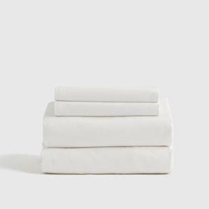 King Organic Brushed Cotton Sheet Set in White