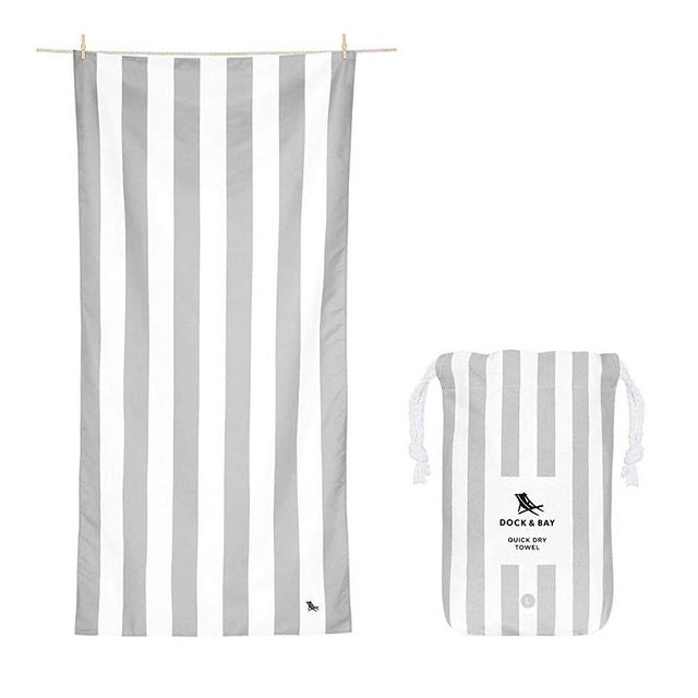 Dock & Bay Beach Towel - for Travel, Swimming, Camping, Holiday - Super Absorbent, Quick Dry, Sand Free - Compact, Lightweight - 100% Recycled Materials - Includes Bag