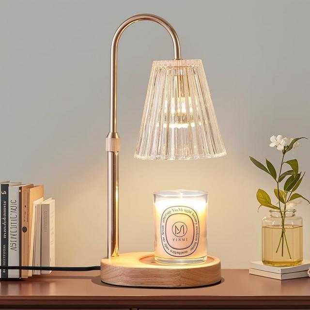MEIXISUE Candle Warmer Lamp,Adjustable Height Home Decor Timer,Dimmer Fragrance Electric Wax Melt Warmer with 2 Bulbs Gifts for Mom Womens Christmas Scented Jar Bedroom Living Room Decor