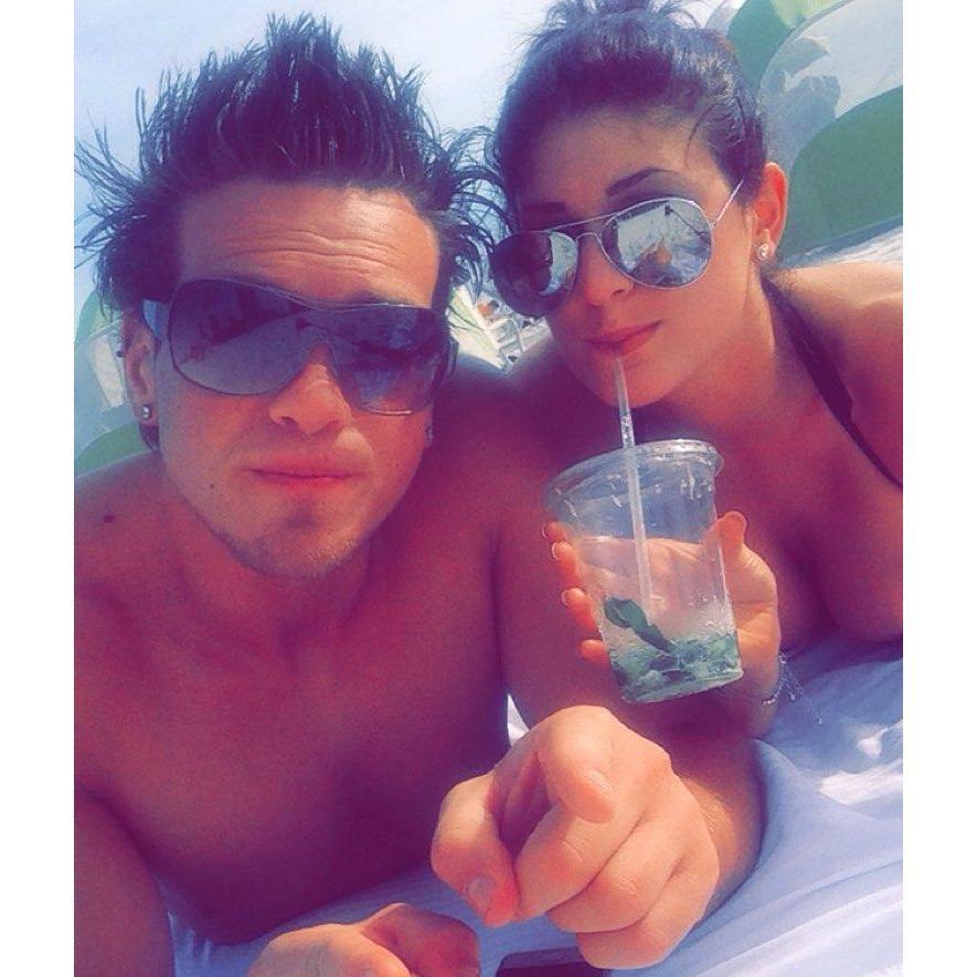 Doing what we do best! Laying on a beach sipping a mojito!