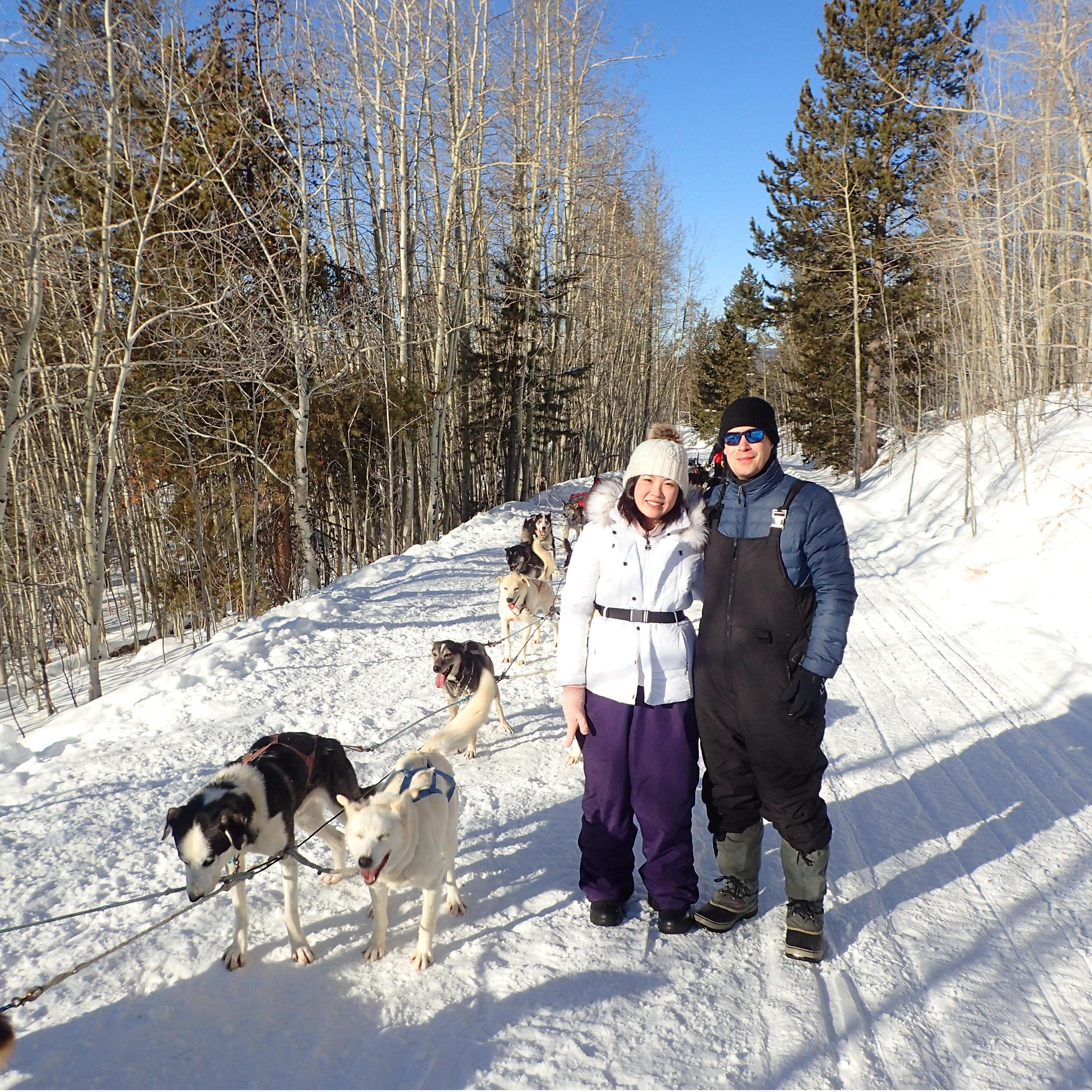 Jake proposed to me when we were doing dog sleight. It was under -15F! Superrrrrr cold but romantic <3