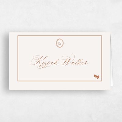 Tuscany, Brown Wedding Place Card - Gavina Vegetarian