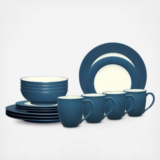 Colorwave Rim 16-Piece Dinnerware Set, Service for 4