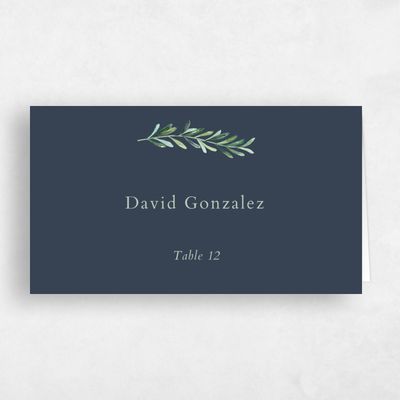 Grayed Navy, Grey Wedding Place Card - Eastwick